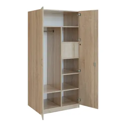 Q 26-80 skříň šatní, 2-dvéřová, 800x600x1800mm, dub bardolino